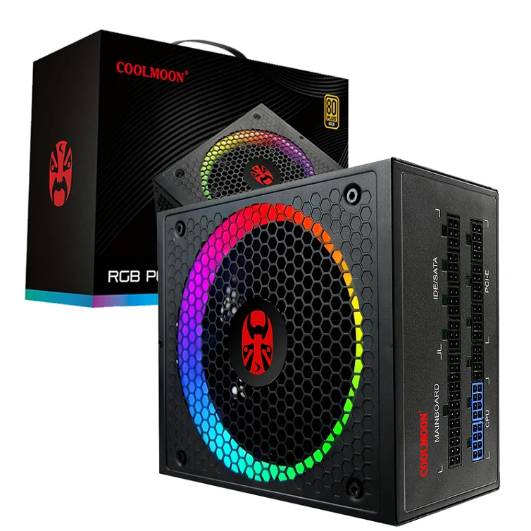 COOLMOON RGBM550 компьютерный блок питания 550 Вт 80plus золото полный модуль высокой мощности Настольный ПК игровой блок питания Atx Psu
