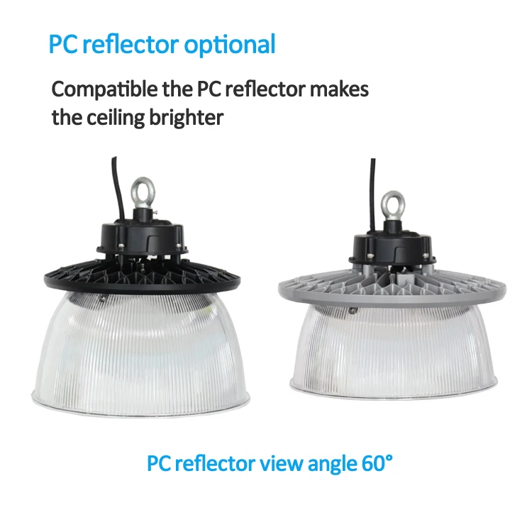 OEM Garage Waterproof 60w 100w 150w 200w Industrial Square Warehouse Exhibition Lamps Aluminum Motion LED UFO Highbay Light