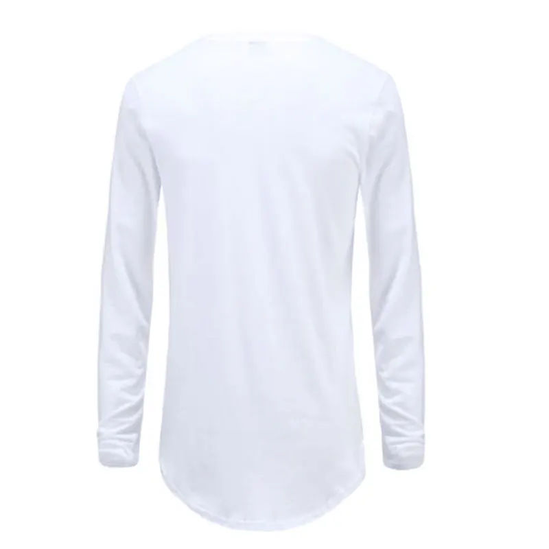 Wholesale 100% Combed Cotton Blank White Long Sleeve T shirt
