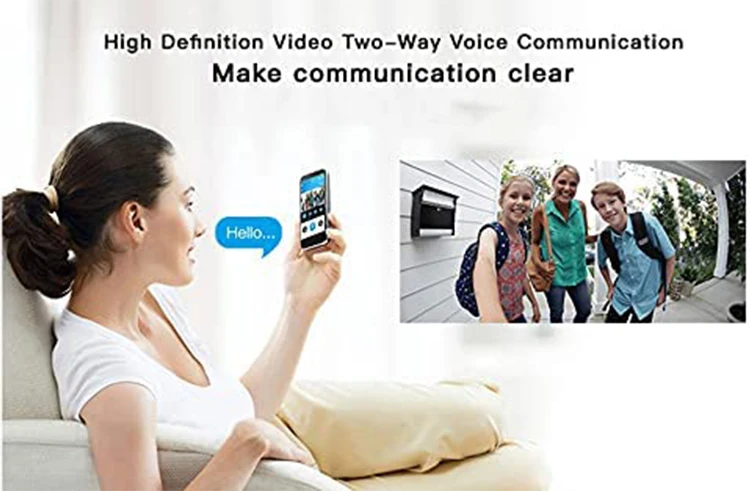 1080P Video Doorbell Camera Battery-Powered Smart Home Door Bell Wireless Chime Wifi Security Alarm Video Doorbell