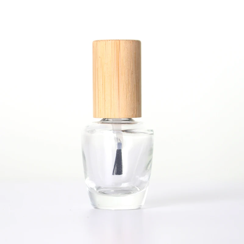 Solid wood bamboo cover nail polish bottle with brush nail polish glue bottle sub-bottling