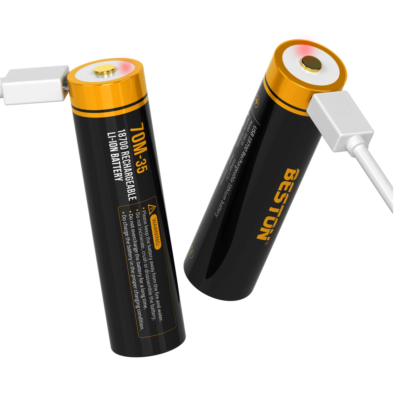 Beston 3.6V 18650 USB Rechargeable Lithium Battery 3500mAh Li-ion batteries for Torch