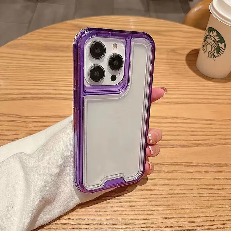 New Hot Sales 2 in 1 TPU PC Hard Clear Mobile Phone Case Frame for Iphone 14 13 12 11 XR XS Pro Max Colorful Transparent Case