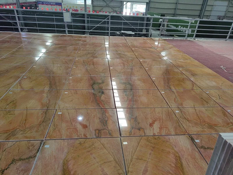 Luxury Polish Yellow Color Marble Rainbow Impression Stone Floor Wall Tiles Prices