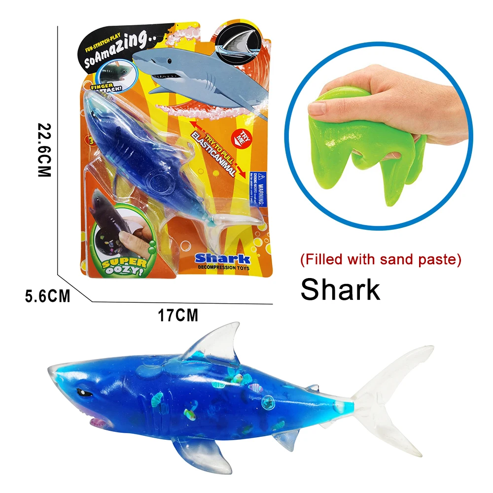 Soft elastic sea animal model tpr stretch fidget toy with slime