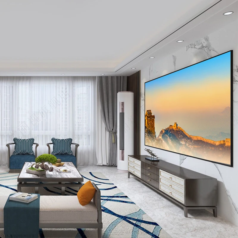 100 120 150 inch fixed frame projector screen 4K HD ALR short/long throw projection screen for Home theater