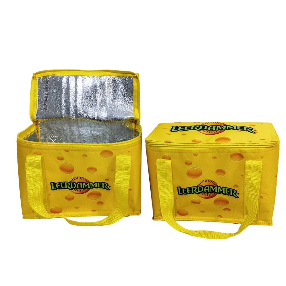 Custom Travel With Zipper Oxford Insulation Yellow Price Lunch Cooler Bag Thermal Lunch Tote Bag