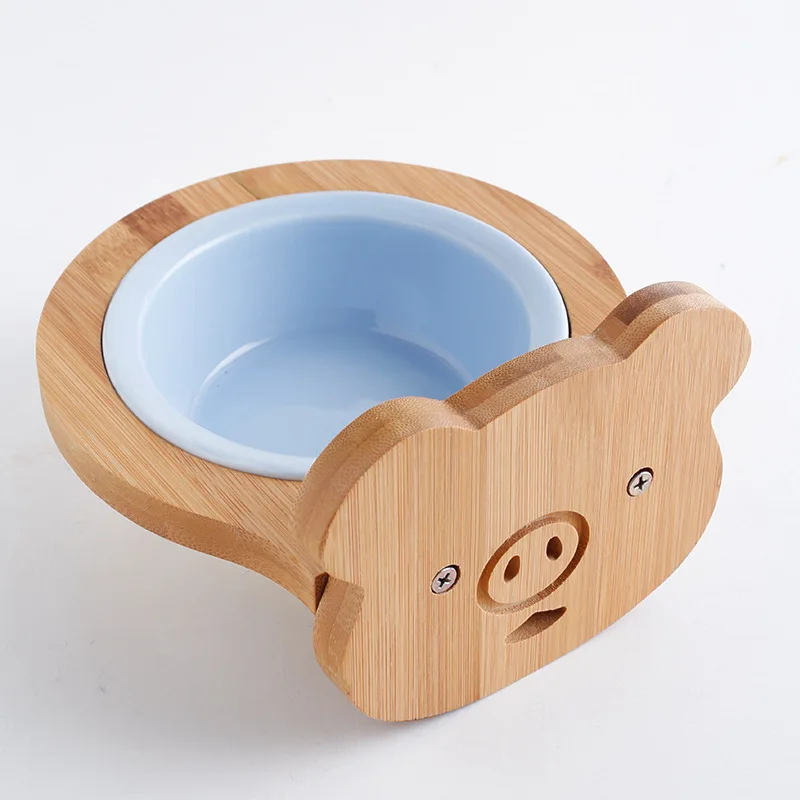 HANDOU Manufacture Direct Sale OEM Ceramic Pastel Pet Bowl  Custom Pet Food Water Feeder Bowl With Support For Dogs Cats