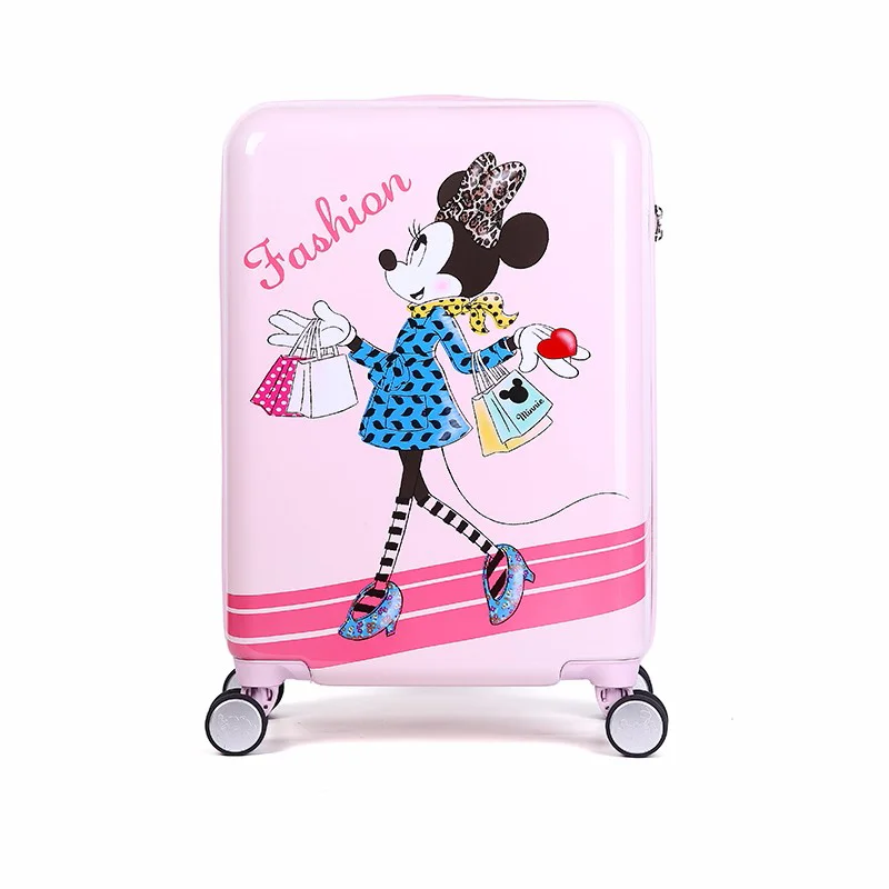20inch Children Trolley Case Small Fresh Universal Wheel Girl Minnie Kids Carry On Luggage Hardshell Case for Toddler to Travel