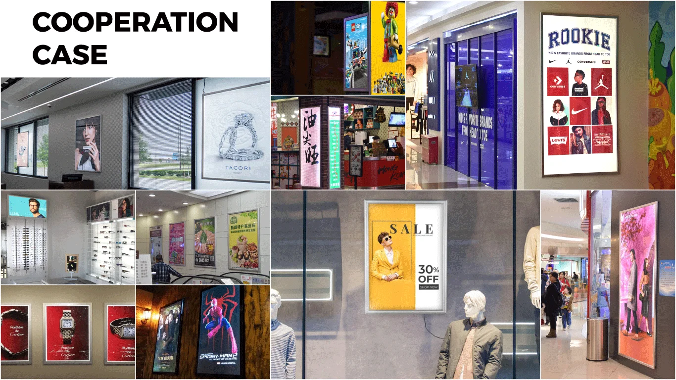 High Temperature Resistance Led Super Slim Magnetic Collage Frames Advertising Wall Poster