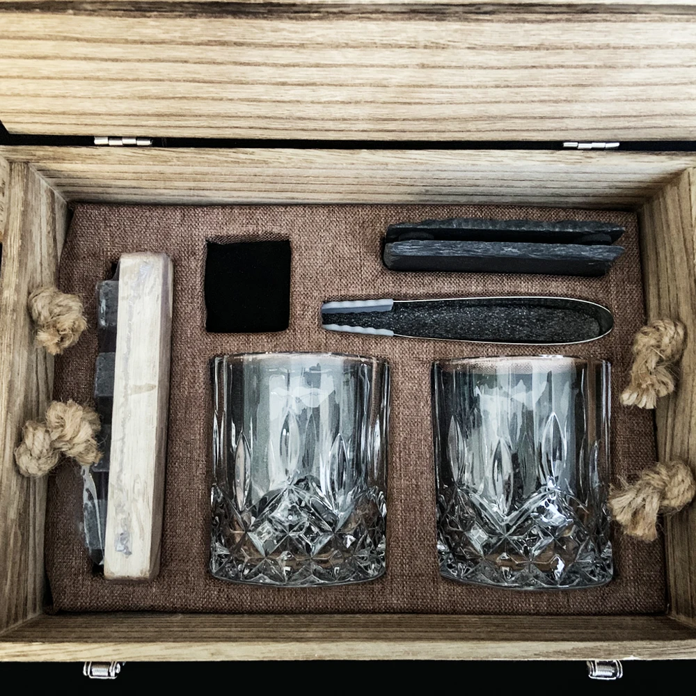 New Hot Release Novelty Gifts & Crafts Box 300Ml Whisky Glass With Whiskey Stone For Wedding Gifts