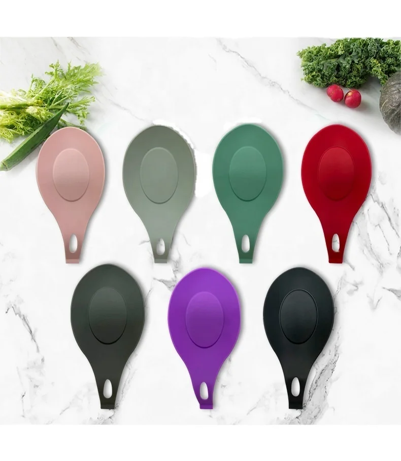 Оптовая продажа, держатель для ложек из пищевого силикона для кухни, оптовая продажа, держатель для ложек из пищевого силикона для кухни