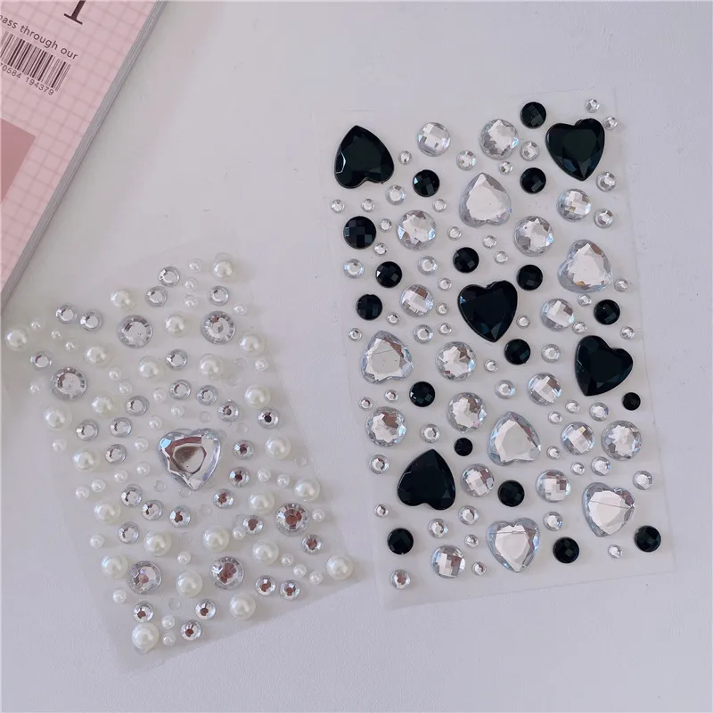 Custom Multi color self adhesive rhinestone shaped crystal diamond gem stickers
