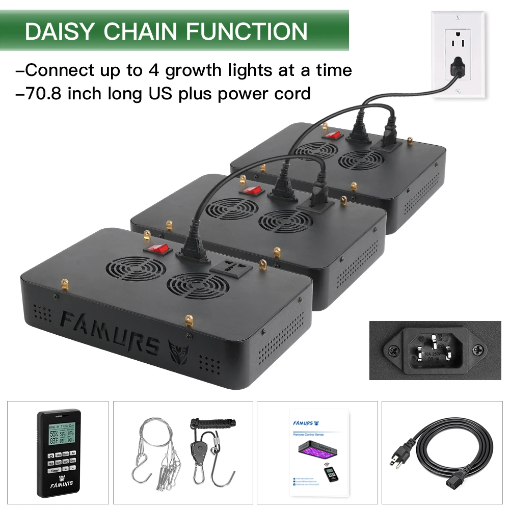 
High PPFD Indoor Garden Greenhouse Plant 1000W 1200W 1500W 2000W 3000W 4000W Full Spectrum Led Grow Light with Double Switch 