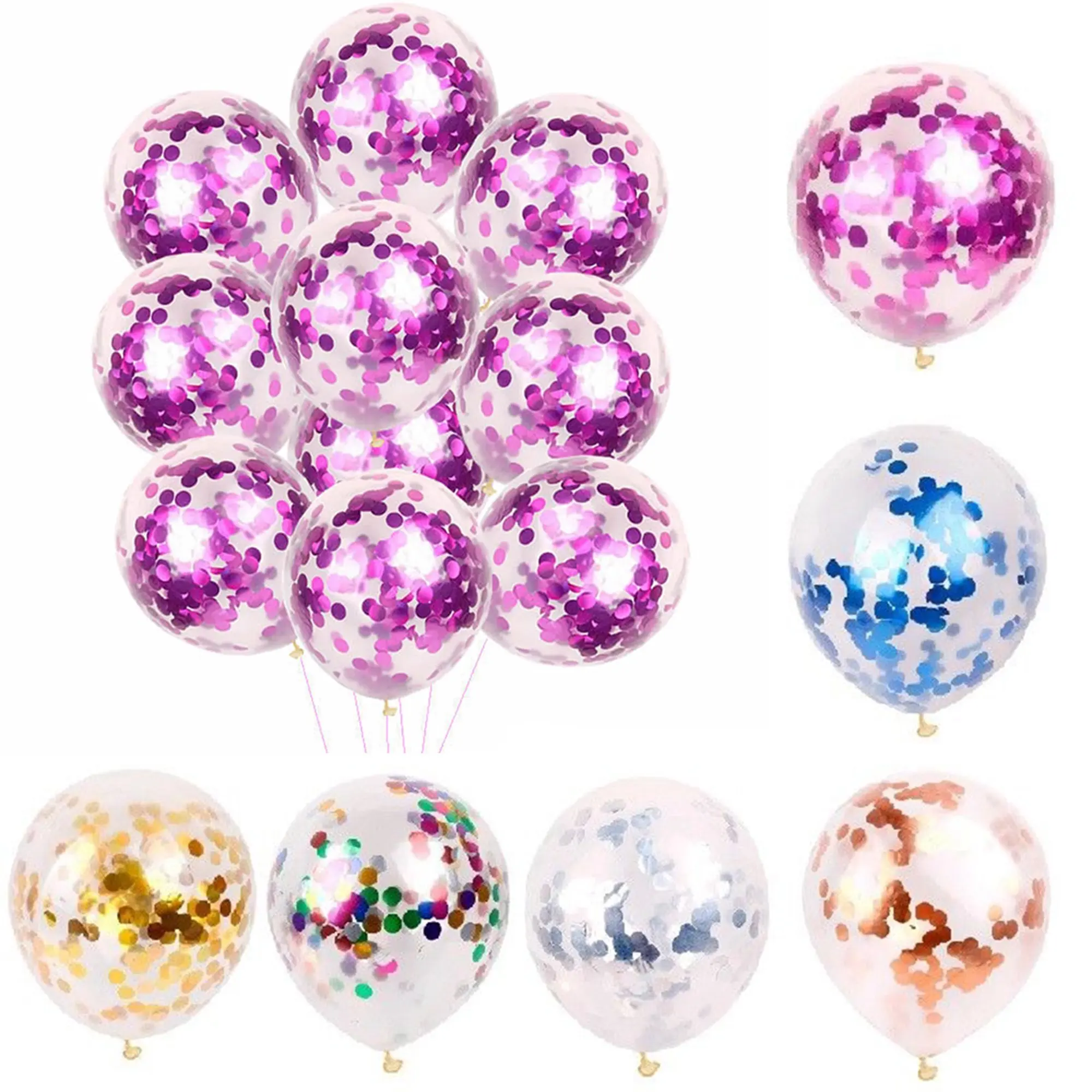 Wholesale 12 Inch Colorful Party Decoration Latex Confetti Balloon