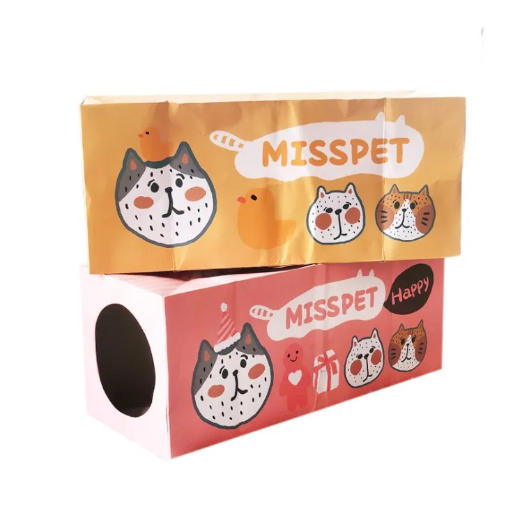 Paper Cat Tunnel Toy Foldable Easy to Transport Cat Toys