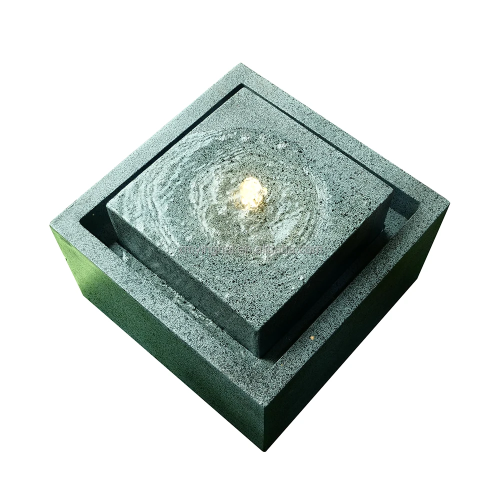 Steel Abstract Sculpture Water Fountain for Garden Outdoor Garden Grey Granite Fountaitus Stone Water Fountain