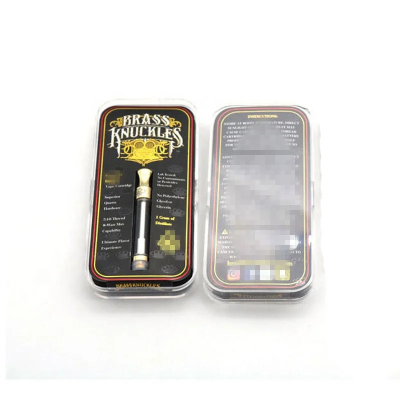 
Custom Cartridge Packaging For Brass Knuckles Cartridges 0.5ml 1.0ml Thick Oil Atomizer Vape Pen 
