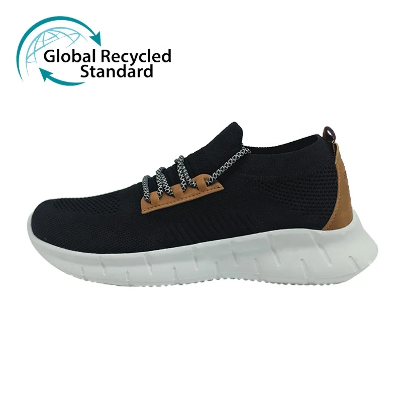 New Fashion Trend Breathable Mesh Fly-knit Recycled Shoes Walking Casual Shoes For Men