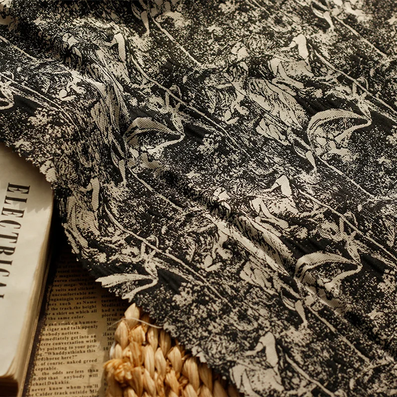 metallic jacquard fabric high quality abstract pattern designer chic tissu Italy fashion style