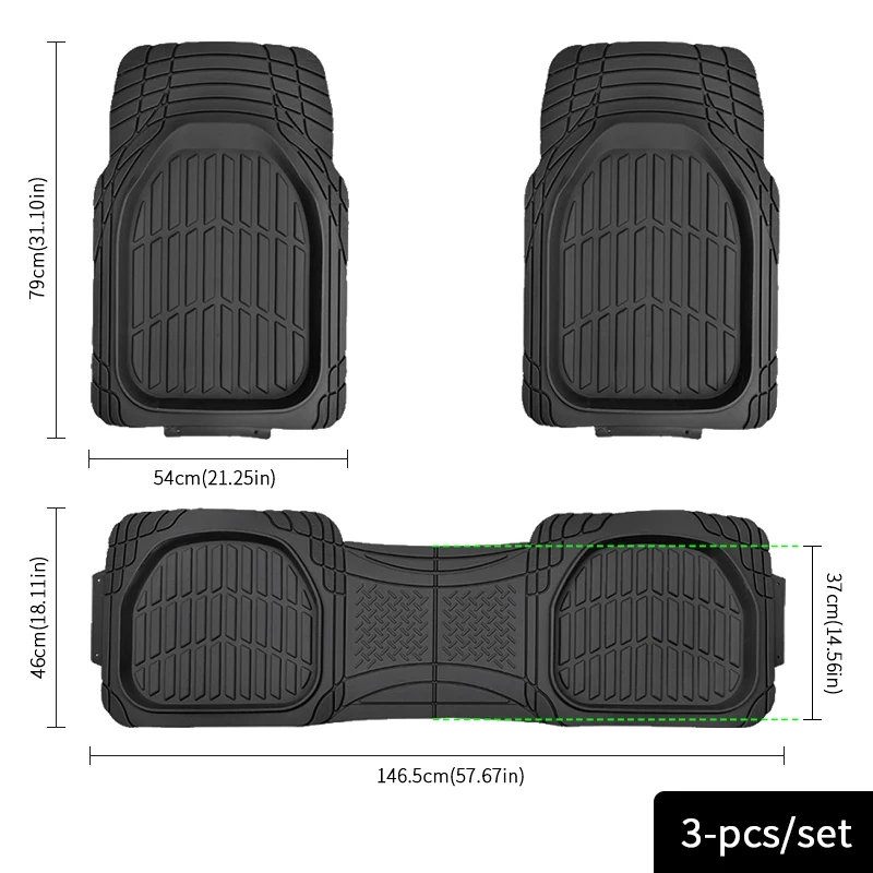3d custom luxury anti slip waterproof cleaner universal 3 pieces PVC car floor mat car mat