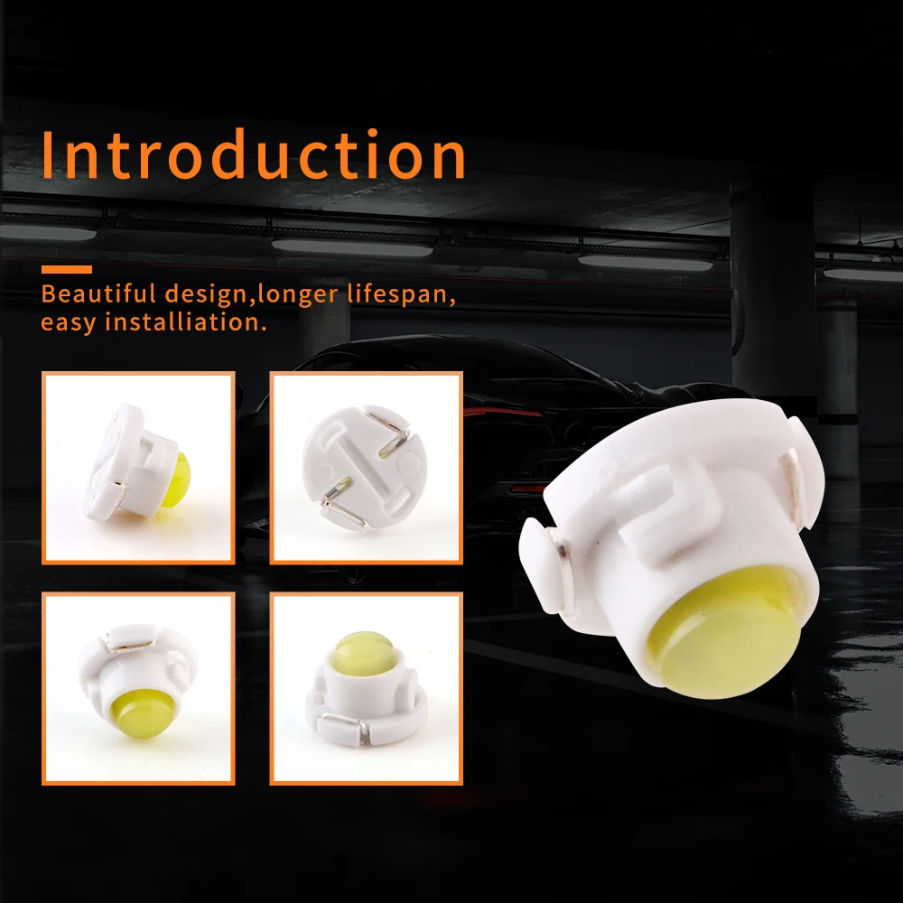 Super Bright T4.7 Car LED COB 1 SMD Dashboard Winding Bulbs 12V Warning Indicator Interior Light Neo Wedge
