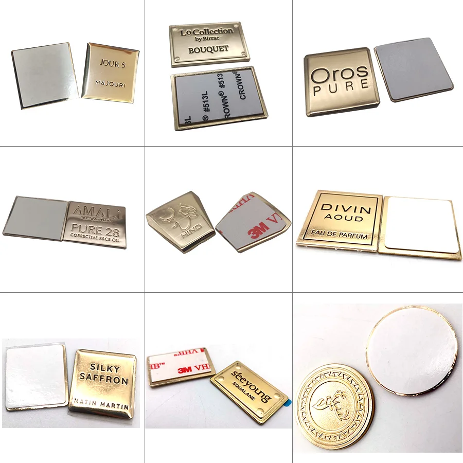 Custom engraved metal name labels purse tags badge plates logo for bag