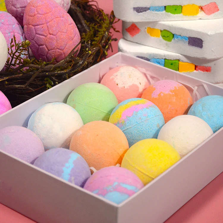 
With Natural Organic Dead Sea Salt Cocoa And Shea Essential Oils Bath Fizzies Colorful 12 Pcs Bath Bombs Ball Gift Set 