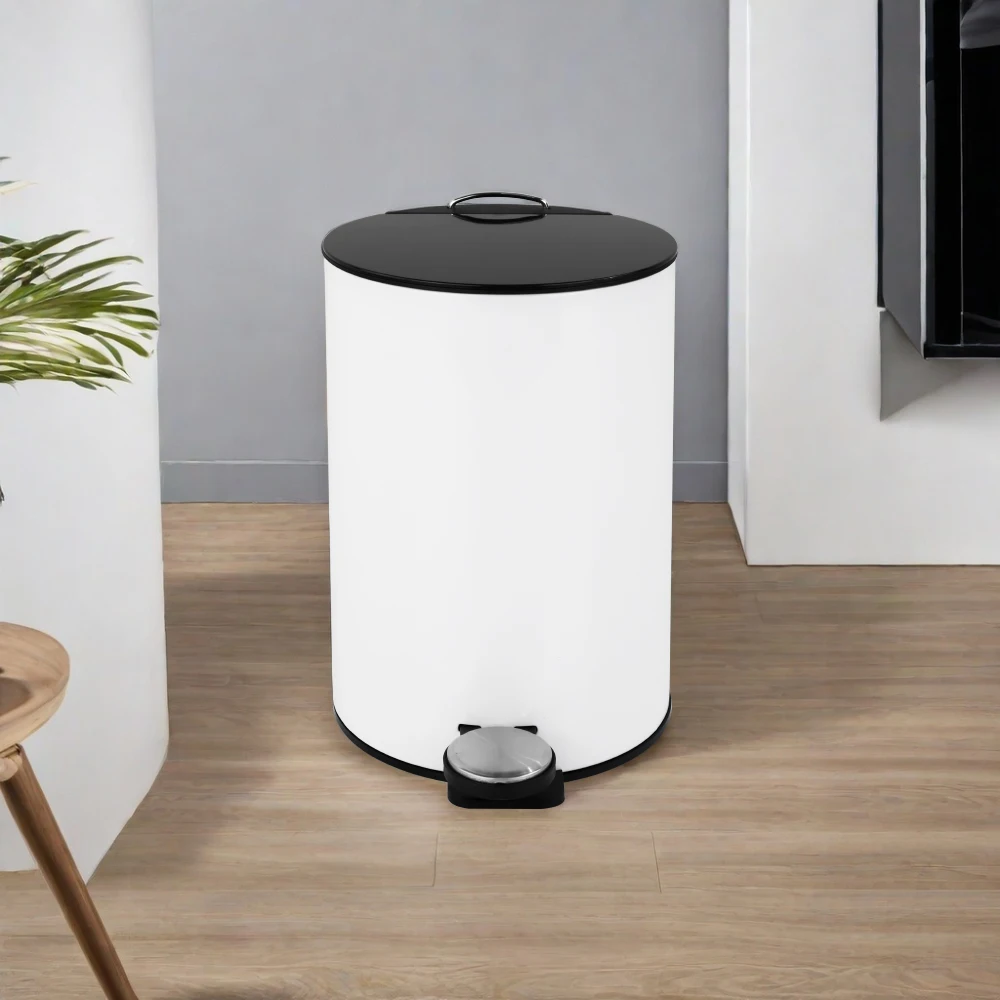 Stainless steel trash bin ABS thin cover soft closing pedal bin dustbin bathroom kitchen use Durable