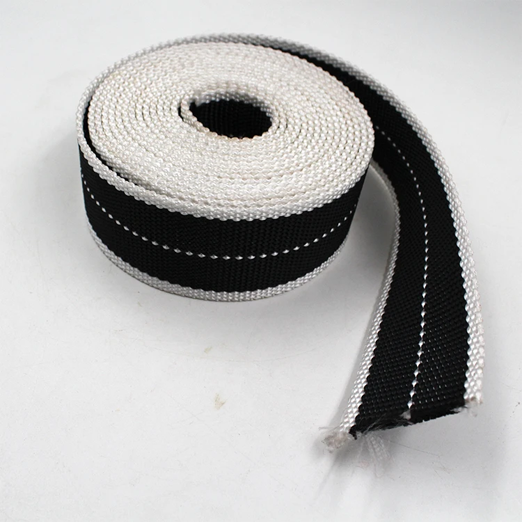 
1m To 20m 100% High Tenacity Polyester Cheap Flat Strap Webbing Tape Fireproof Nylon Webbing With Reinforced Lifting Eyes 