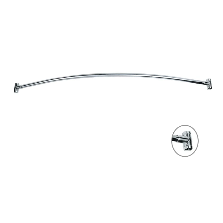 
Top sale bathroom white curved corner shower curtain rod stainless steel long shower curtain rod 