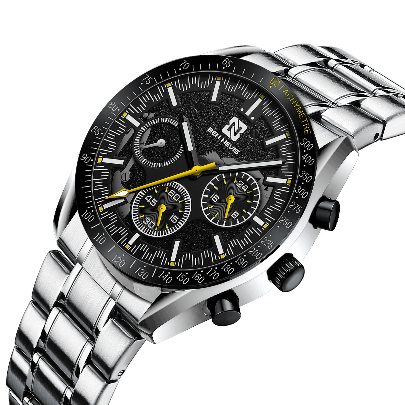 Custom Logo 3ATM Water Resistant Chronograph Wrist Watch China Movement Luxury Watches OEM Man Sport Watch