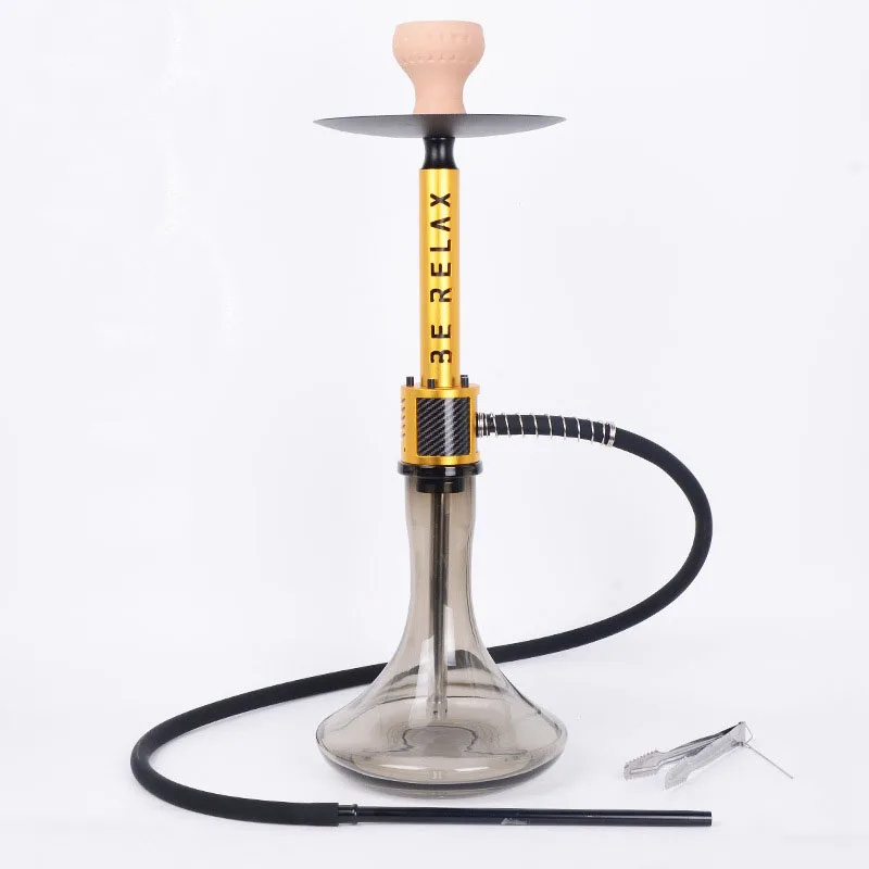 2024 Rainbow Aluminum 57cm Bar Hookah Shisha Tobacco Smoking Glass Arab Hookah Wholesale