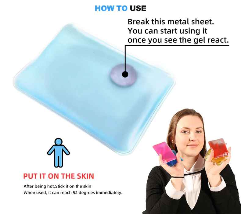 Wholesale Custom Magic Click Heat Pack High Quality Reusable Hand Warmer Click Gel Hot Cold Pad Hot & Cold Pack for Pain Relief