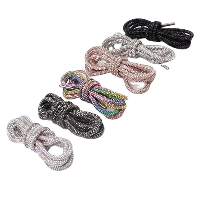 Бинг многоцветный Алмазный хрустальный горный хрусталь трубчатый шнур Алмазный шнур для обуви горный хрусталь веревка для Diy толстовки шнурки