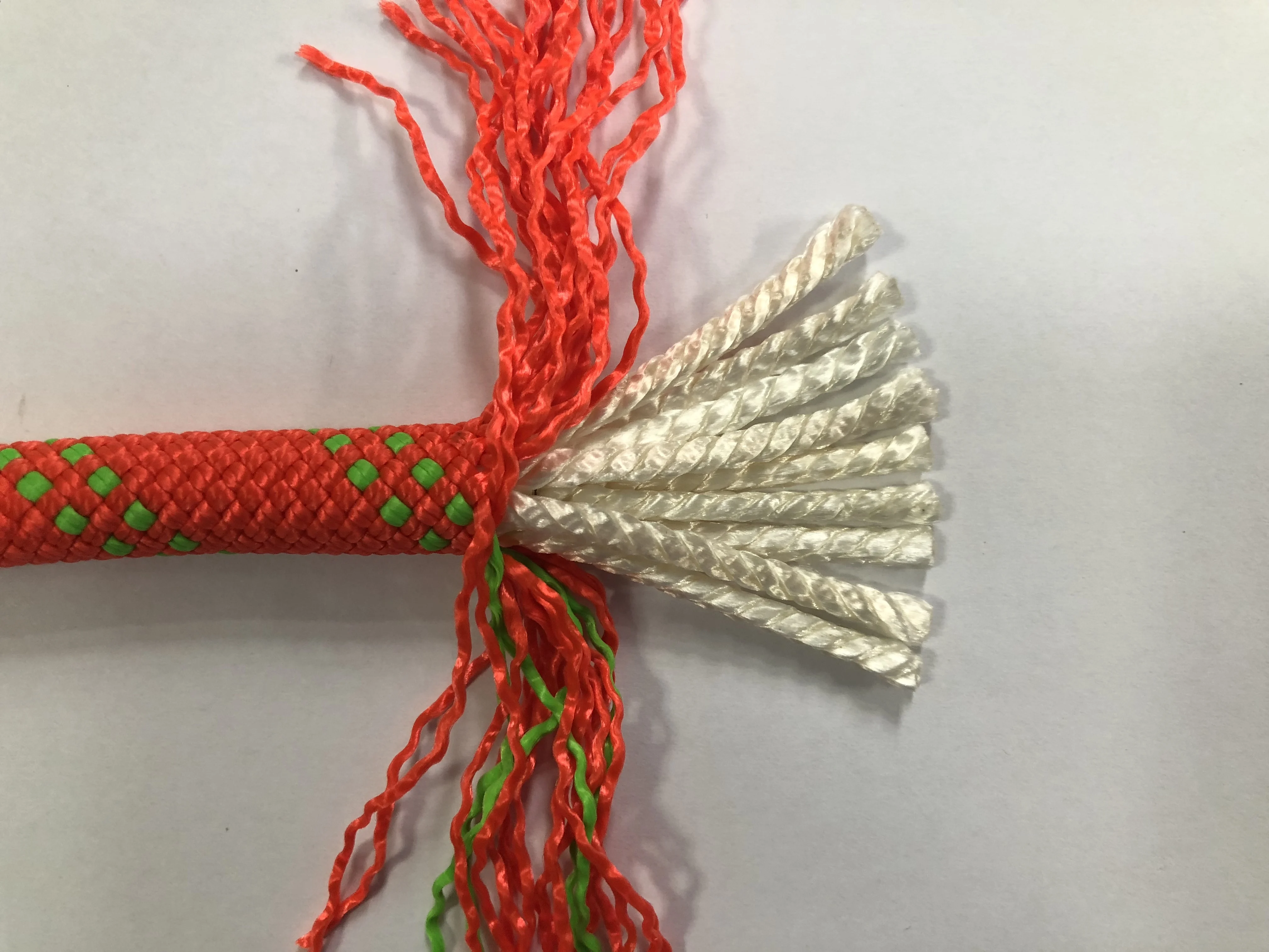 9.5mm OEM colorful climbing rope dynamic single nylon braided rope