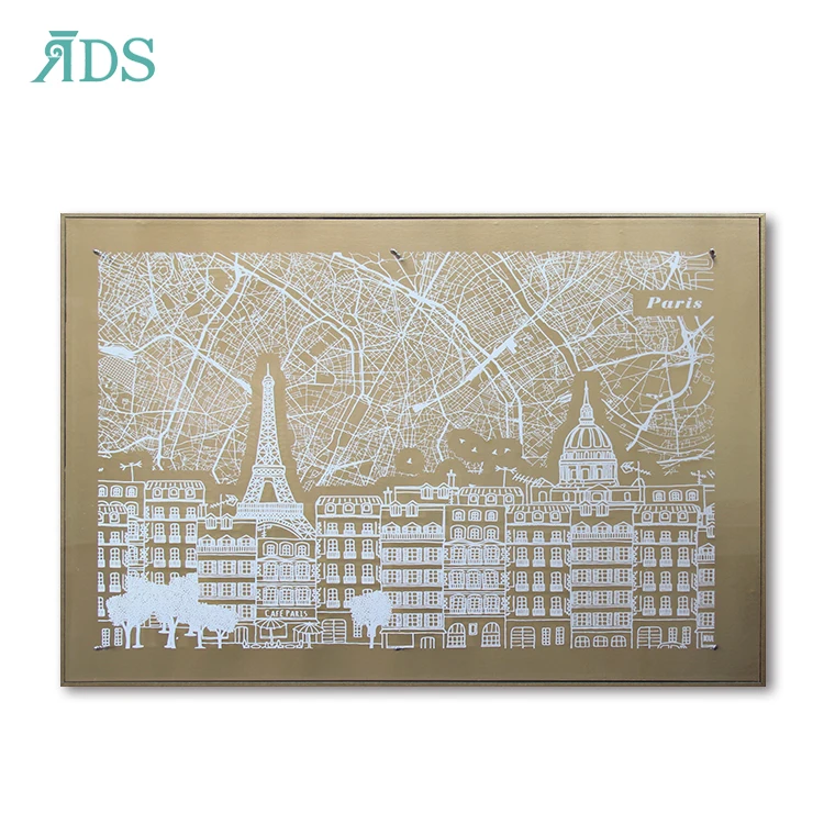 2021 Hotel Lobby Luxury Decoration Rectangular London Painting Art Decor 3d City Map Wall Decoration