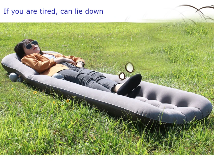 Pneumatic flocking outdoor waterproof  inflatable sleeping air sofa bed