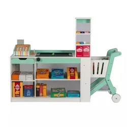 Kids Wooden Simulated Stall Toys Children convenience store toy kid Play House Simulation supermarket