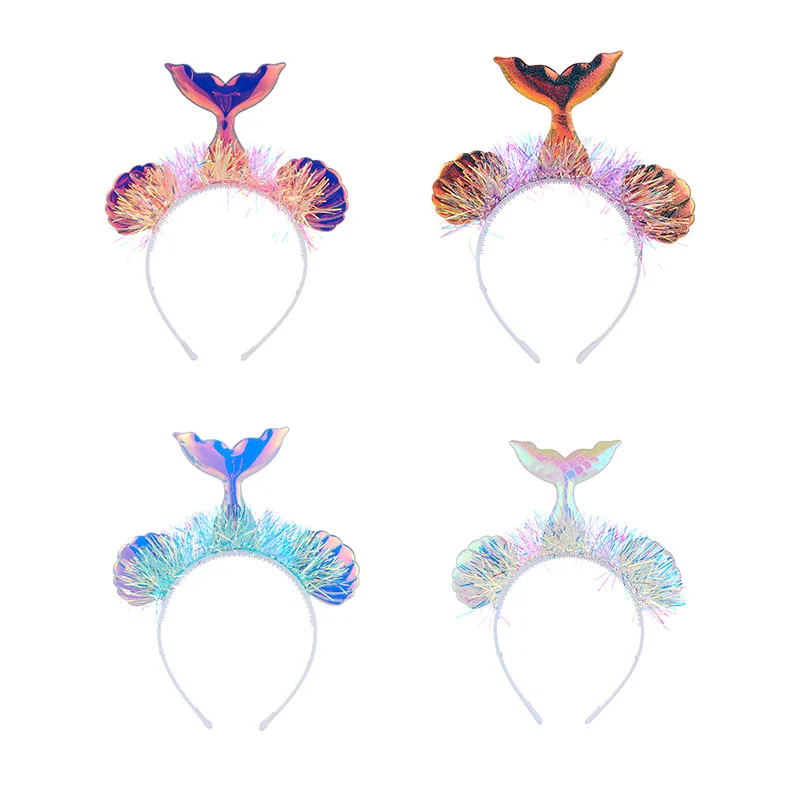 Детские аксессуары ободок с хвостом русалки и блестками ободок с блестками Оболочка для волос для вечеринки аксессуары для волос для девочек