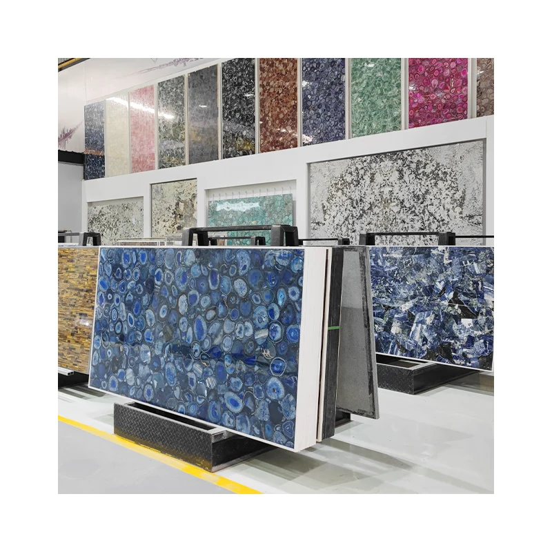 Factory Price Wholesale Large Natural Semi Precious Stone Slabs Crystal Agate Quartz Gemstone Slab