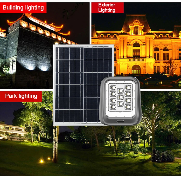 High Lumen 100W 200W 300W 400W IP65 Solar Powered Lamp Outdoor Environmentally Solar Reflector LED Projector Solar Flood Light
