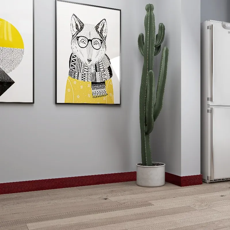 Self-adhesive Brown Red Border Peel &Stick Wood Grain Wallpaper Border Removable Waterproof Bathroom Livingroom Kidsroom Sticker