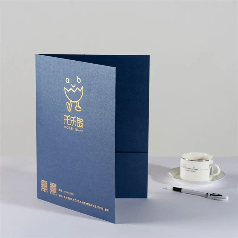 Custom Logo Design Document Paper Presentation Folders With Pockets