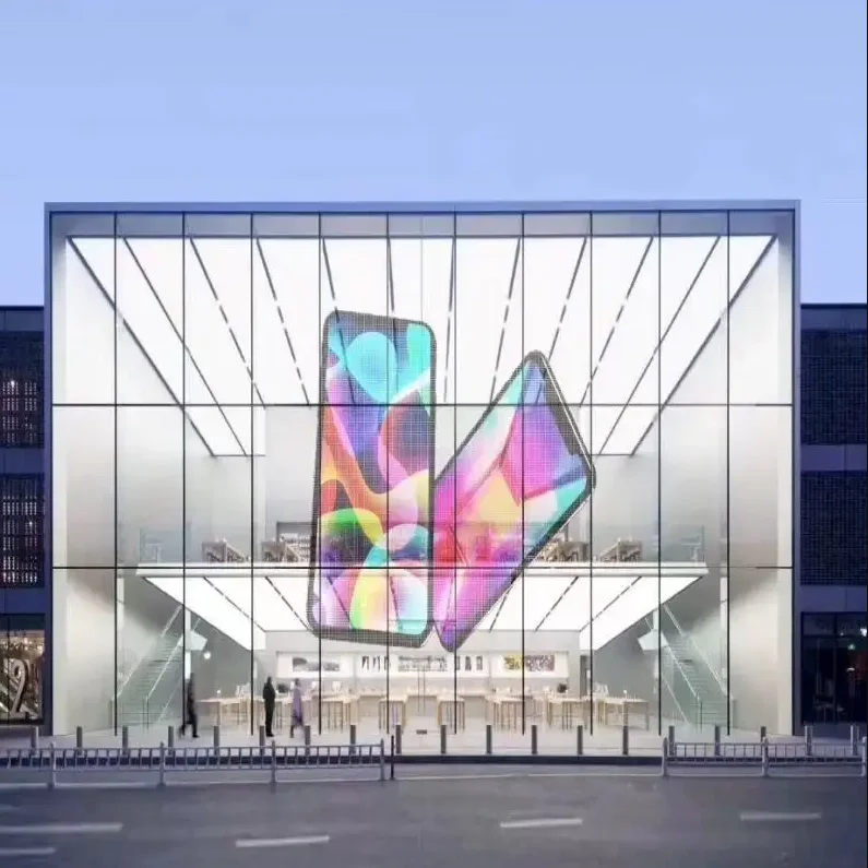 Indoor Full Color Transparent Led Display Screen Smd Curved Led Video Wall Glass Led Screen For Showcase