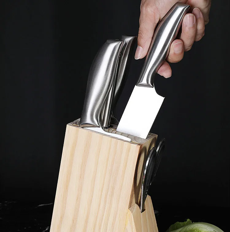 Серебряная точилка из нержавеющей стали, Многофункциональные кухонные ножницы, набор поварских ножей