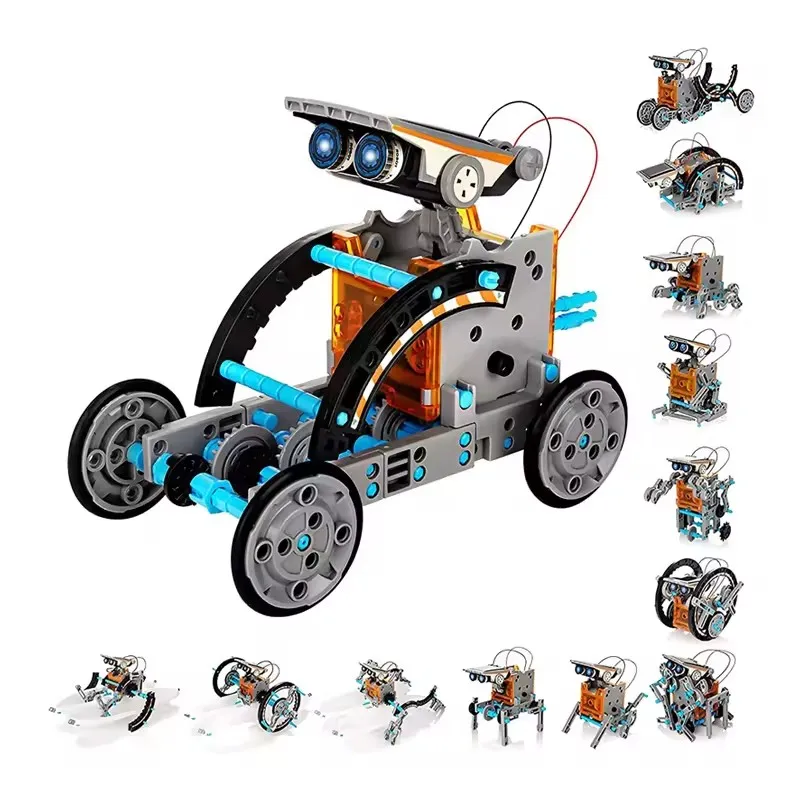 Custom Wholesale High Quality Diy Assembled Toy 13 In 1 Science Building Block Solar Robot Kit Toys For Kids