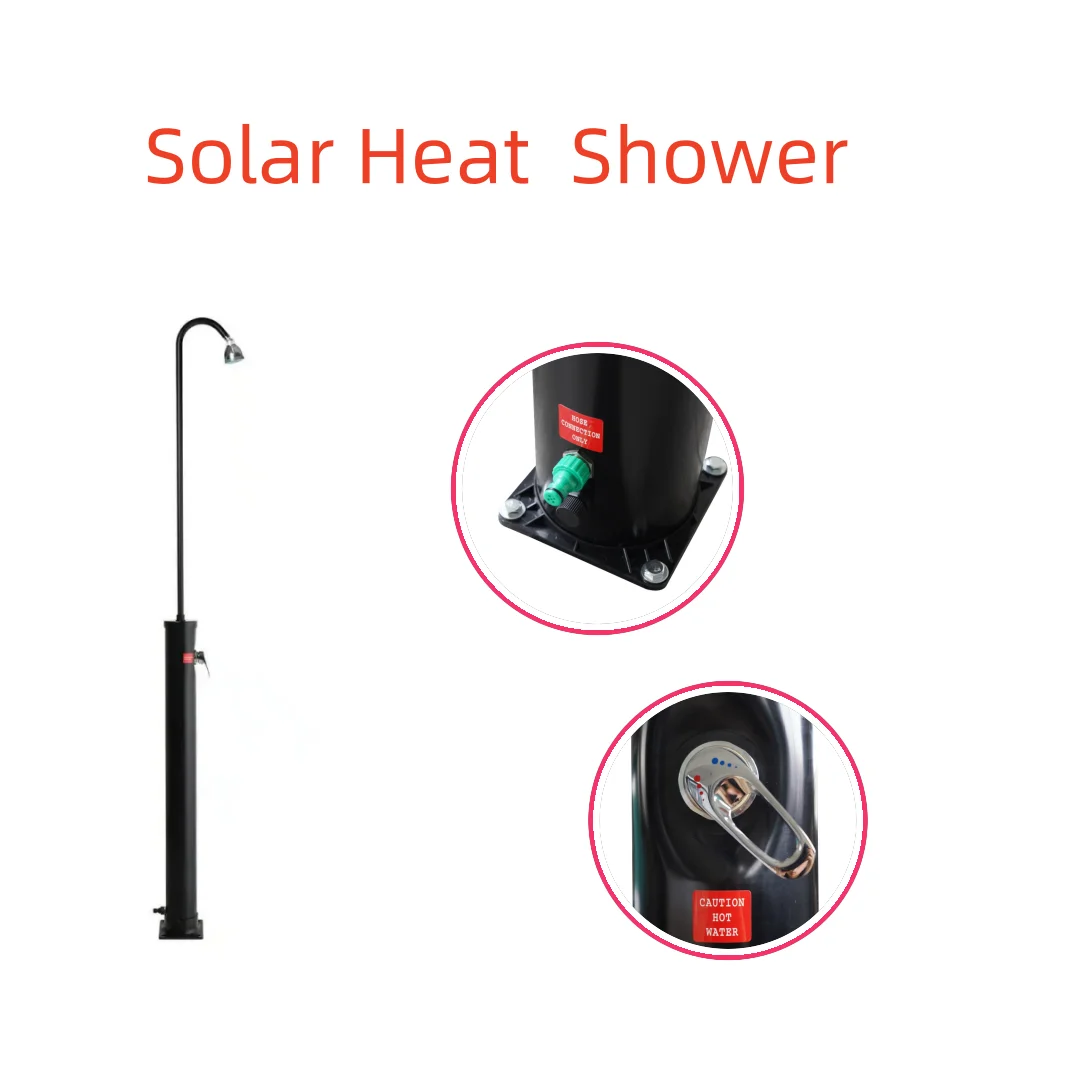 9L Solar Heated Shower Solar Garden Shower Kit with Shower Head For Pool Patio Hot Hub Yard