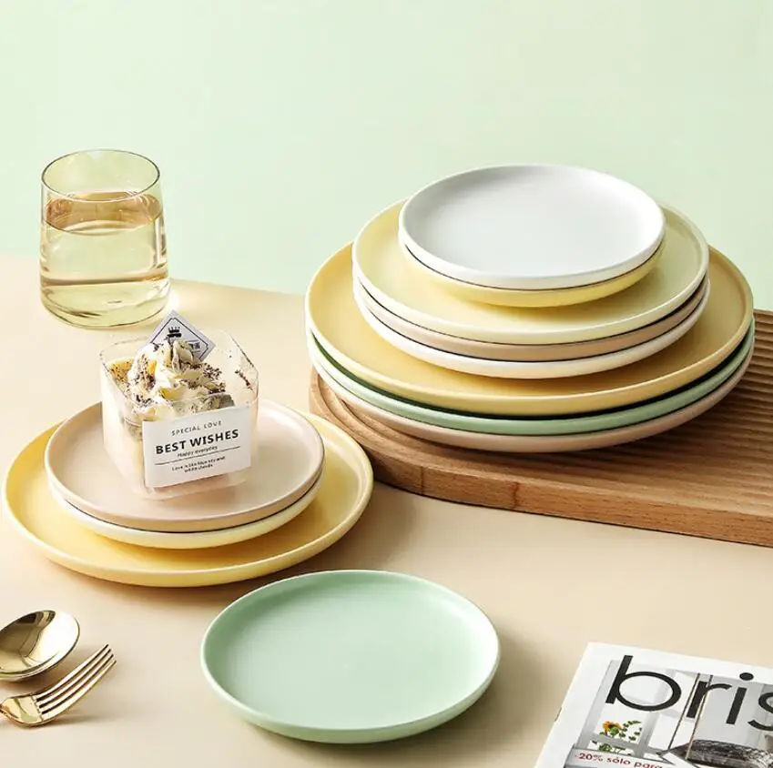 Керамическая тарелка для завтрака в скандинавском стиле, тарелка для фруктового стейка для отеля, ресторана