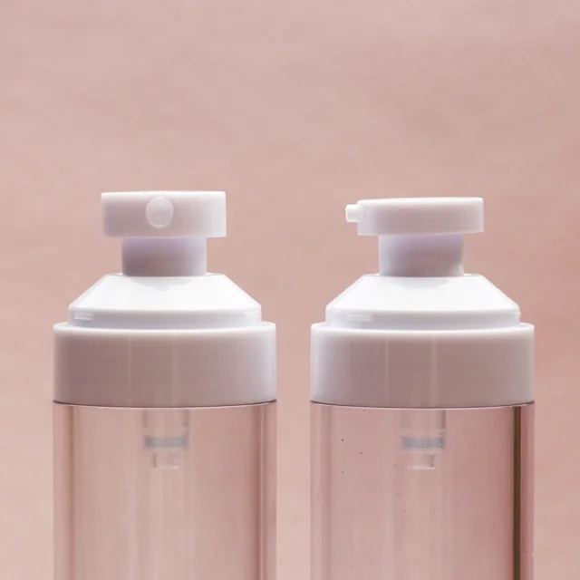 Wholesale price 15ml 30ml 50ml 100ml Custom cosmetic plastic airless perfume spray bottle with white pump sprayer